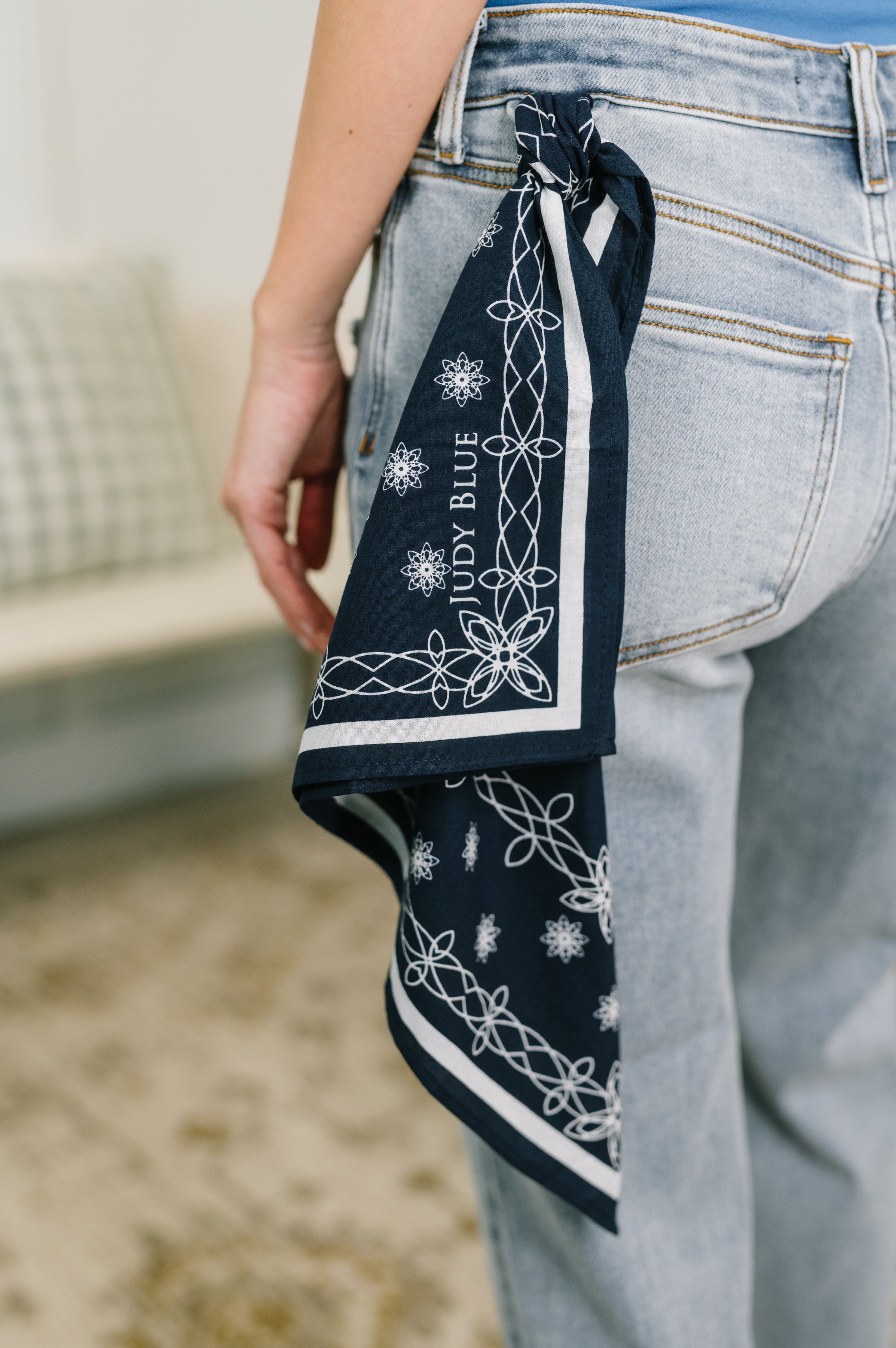 Alex Mid Rise Boyfriend Jean with Bandana Loop in - Womens photo