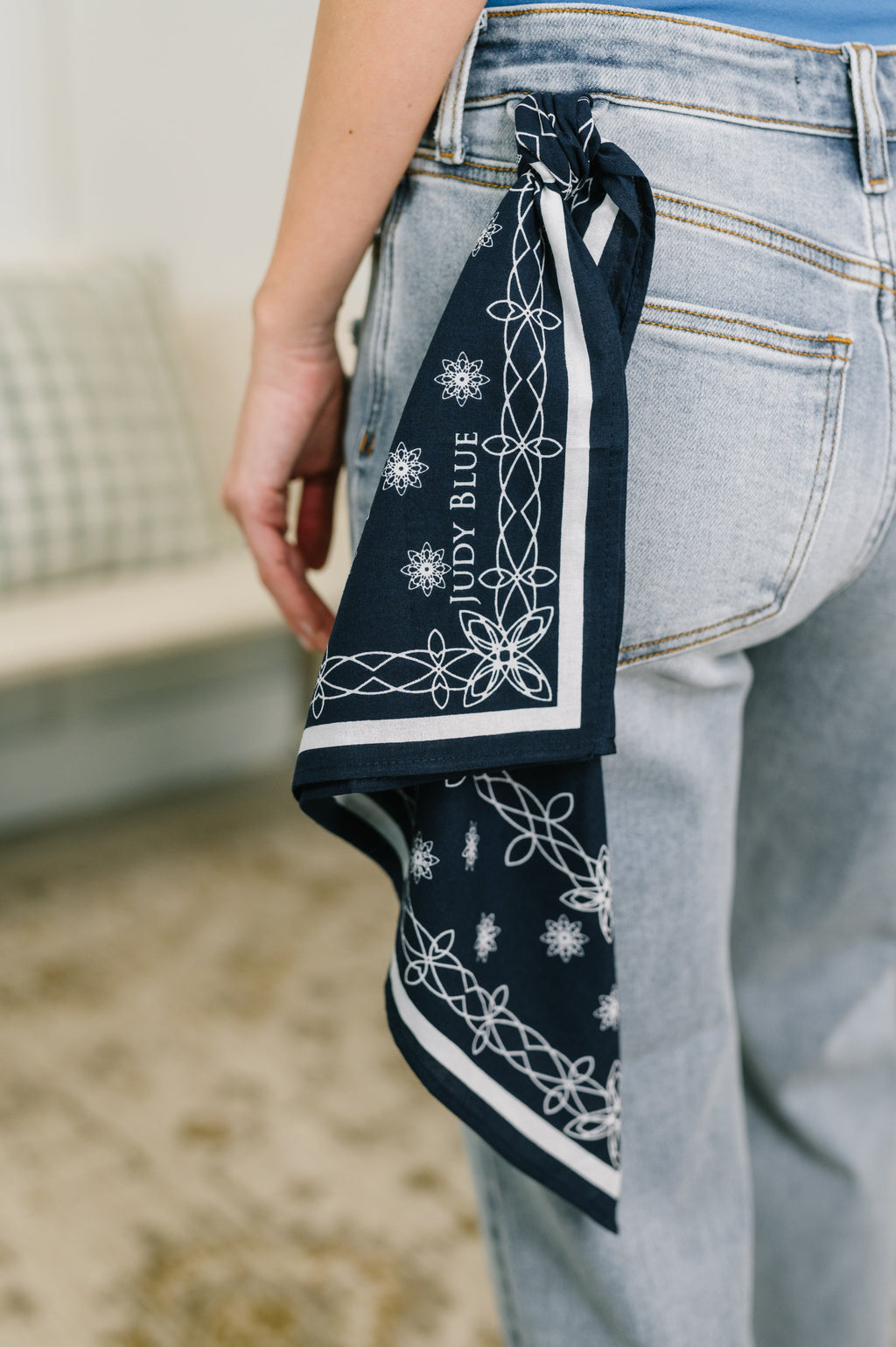 Alex Mid Rise Boyfriend Jean with Bandana Loop in - Womens photo