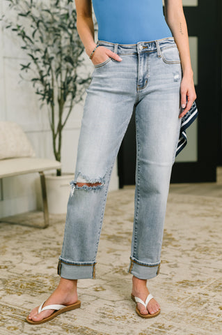 Alex Mid Rise Boyfriend Jean with Bandana Loop in - Womens photo