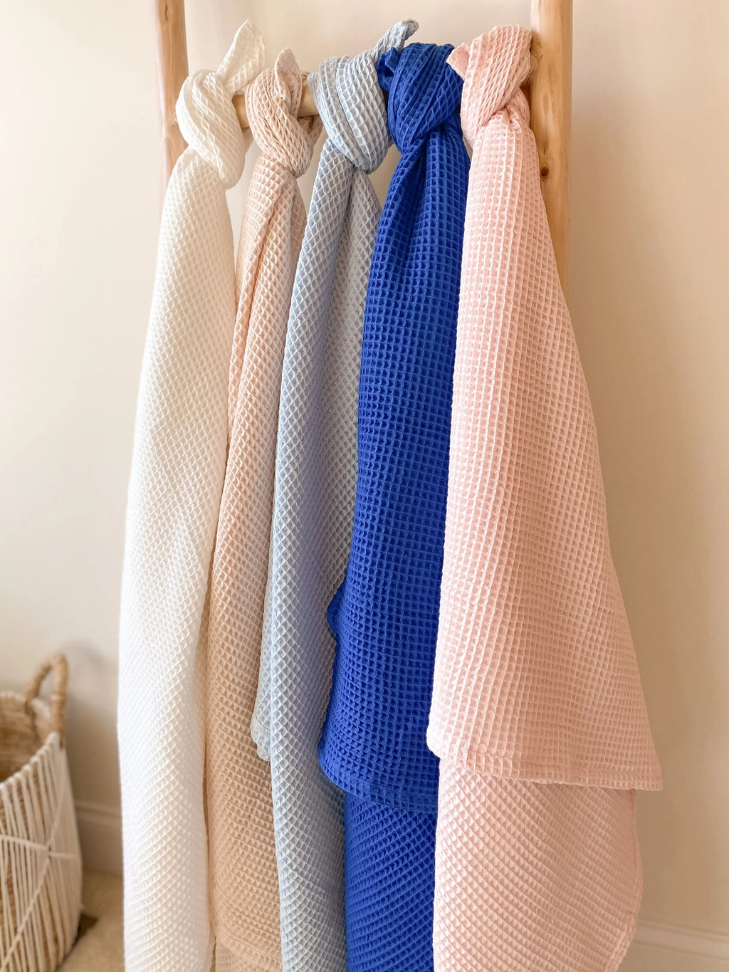 Waffle Blankets - Newborn, Baby, Toddler - 100% Cotton in - Swaddle Blankets & Hat / Headband Sets photo