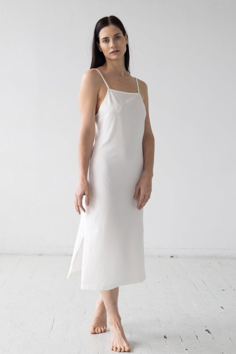 Alma Midi Chemise in Soft White - NIGHTGOWN photo