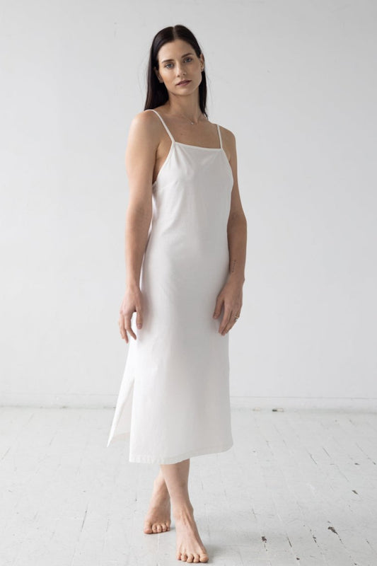 Alma Midi Chemise in Soft White - NIGHTGOWN photo