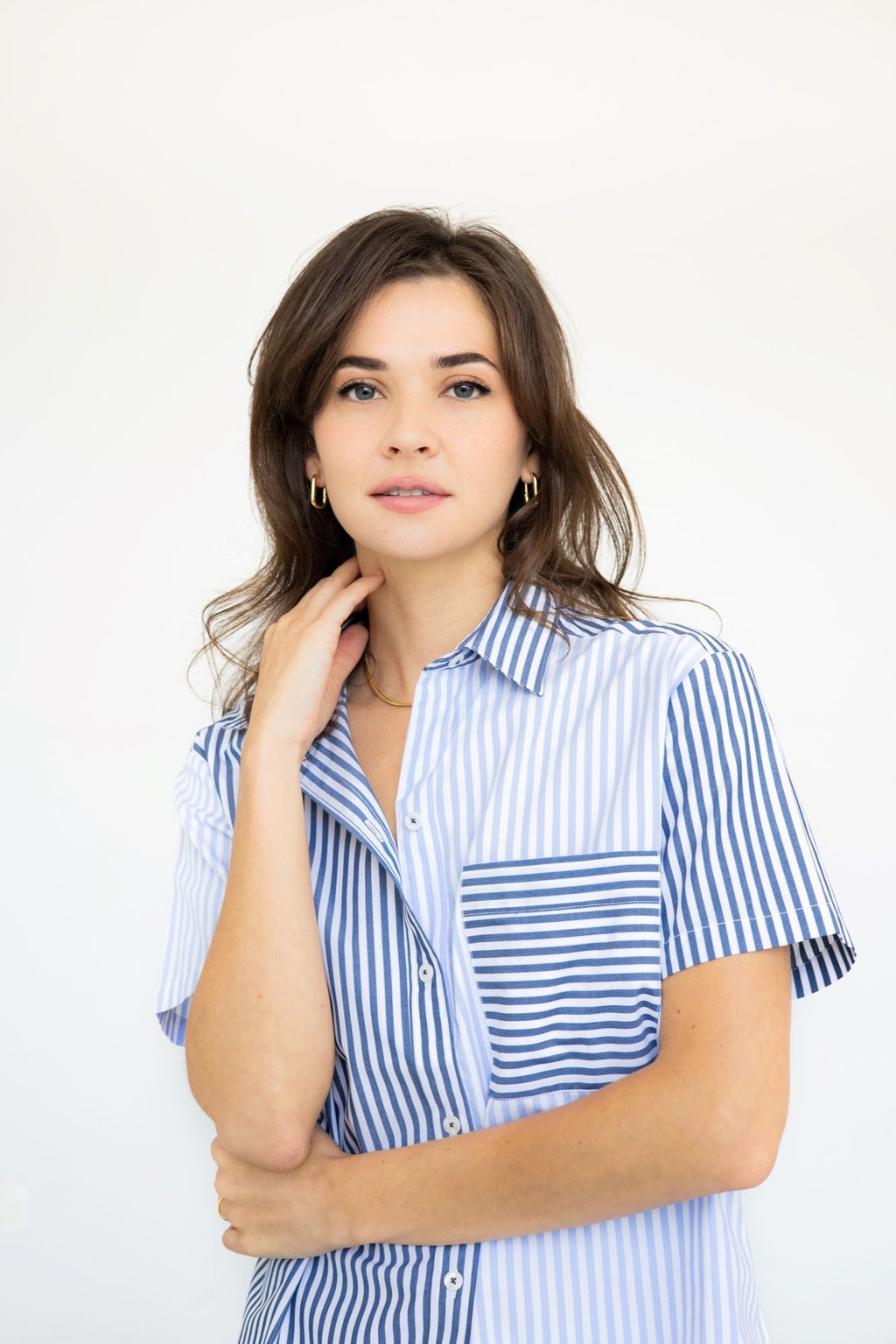 Amalfi Stripes Resort Capri Set in Light Blue-Navy - PAJAMAS photo