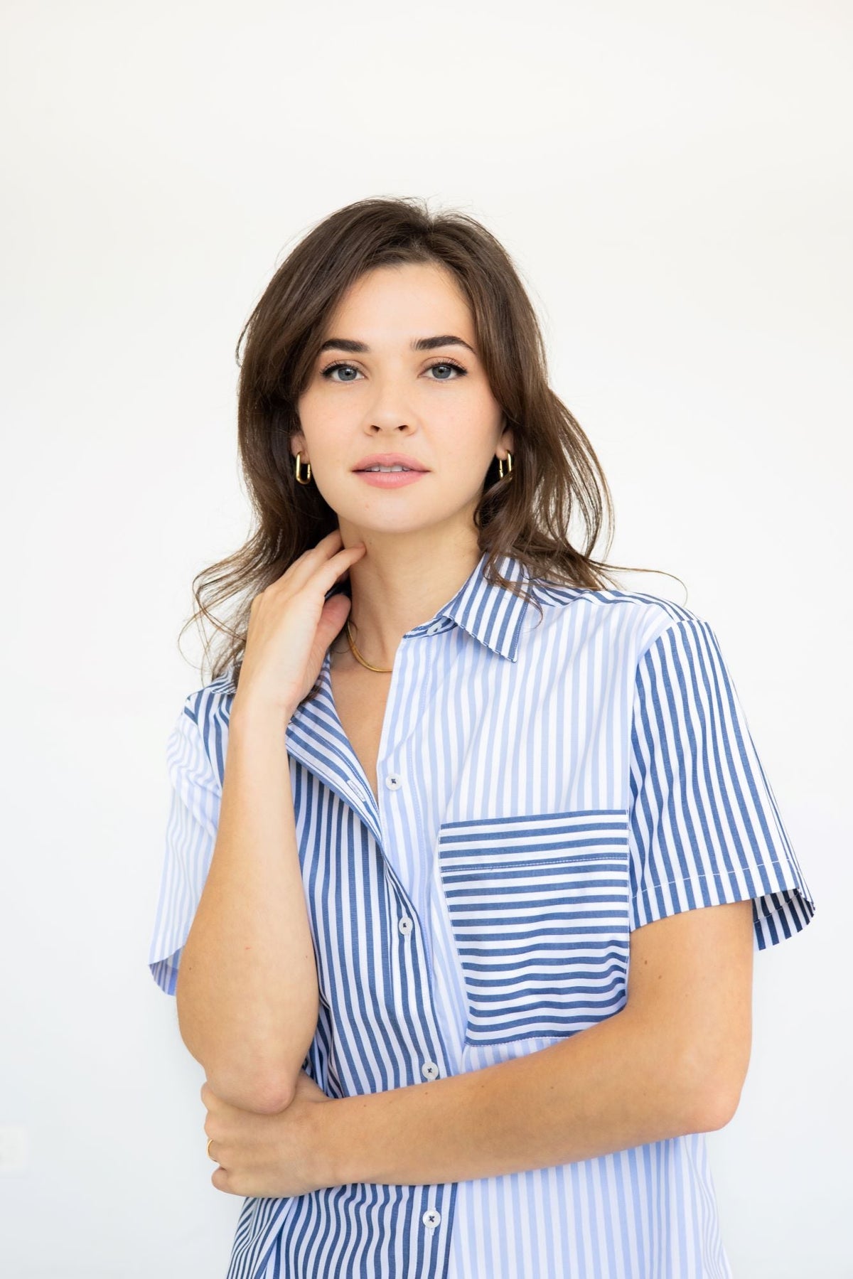 Amalfi Stripes Resort Capri Set in Light Blue-Navy - PAJAMAS photo