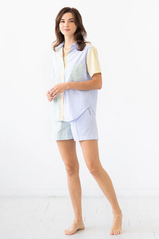 Amalfi Stripes Resort Short Set in - PAJAMAS photo