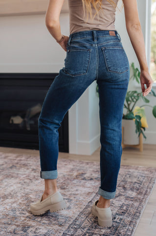 Judy Blue Amber Cuffed Slim Fit Dark Wash Jeans