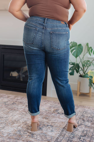 Judy Blue Amber Cuffed Slim Fit Dark Wash Jeans