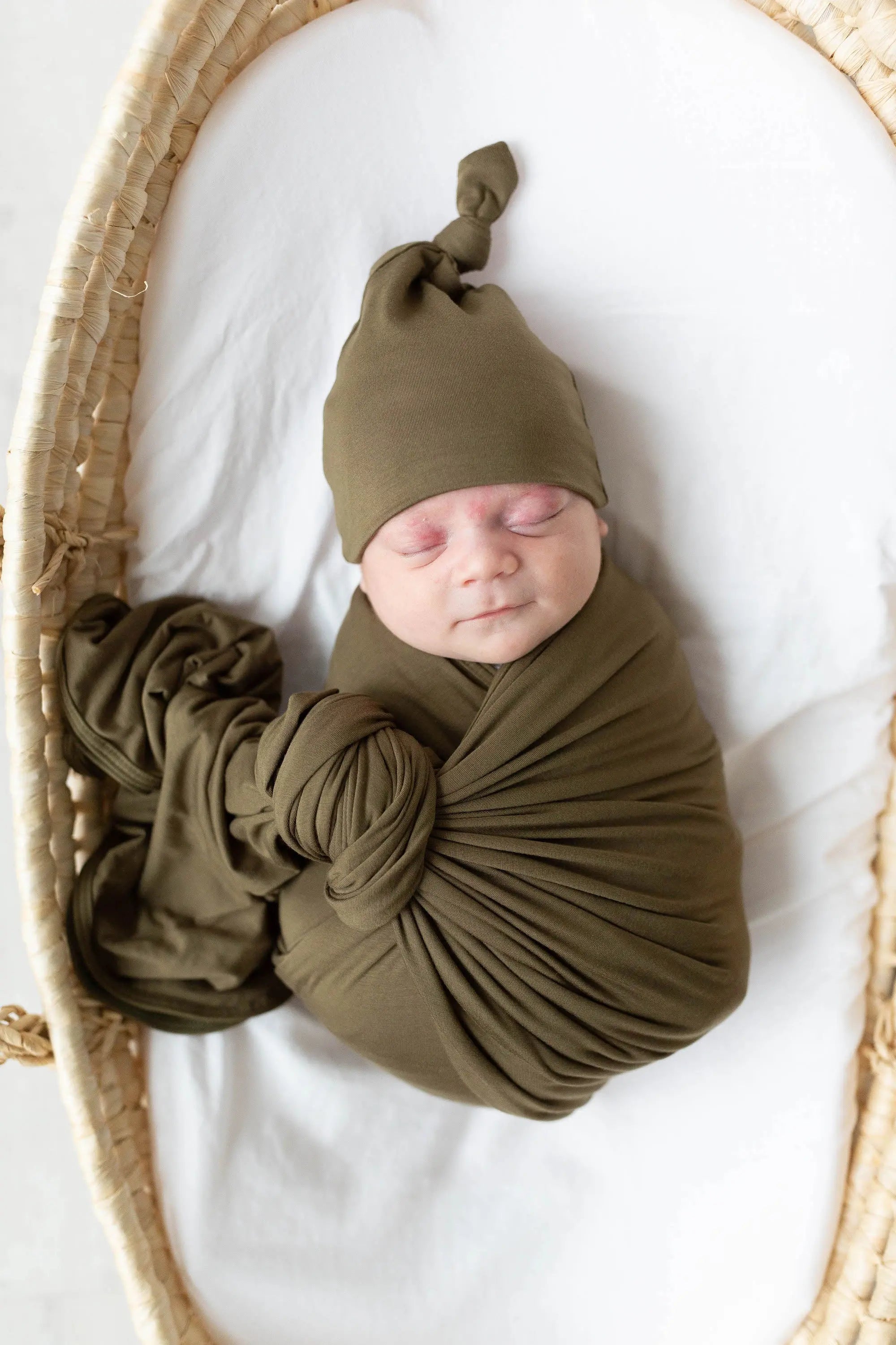 Swaddle Blanket and Hat Set - Army Green in - Swaddle Blankets & Hat / Headband Sets photo