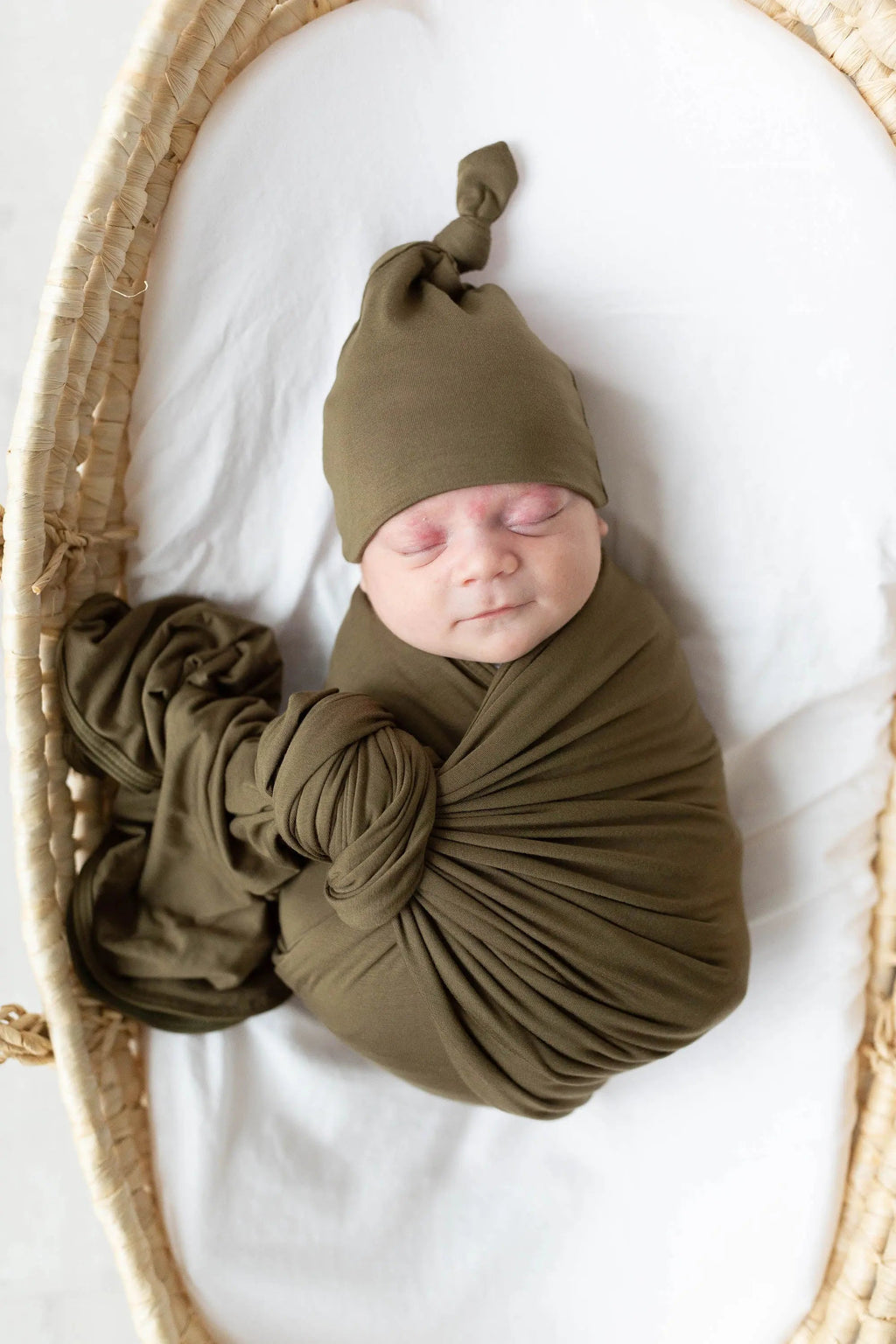 Swaddle Blanket and Hat Set - Army Green in - Swaddle Blankets & Hat / Headband Sets photo
