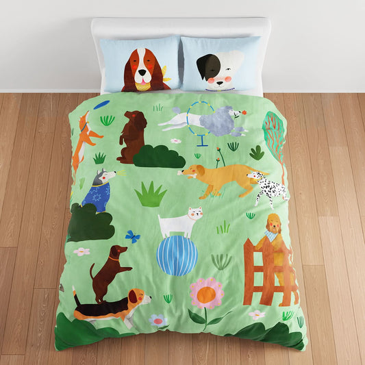 At The Dog Park Duvet & Pillowcase in - Big Kid Bedding photo