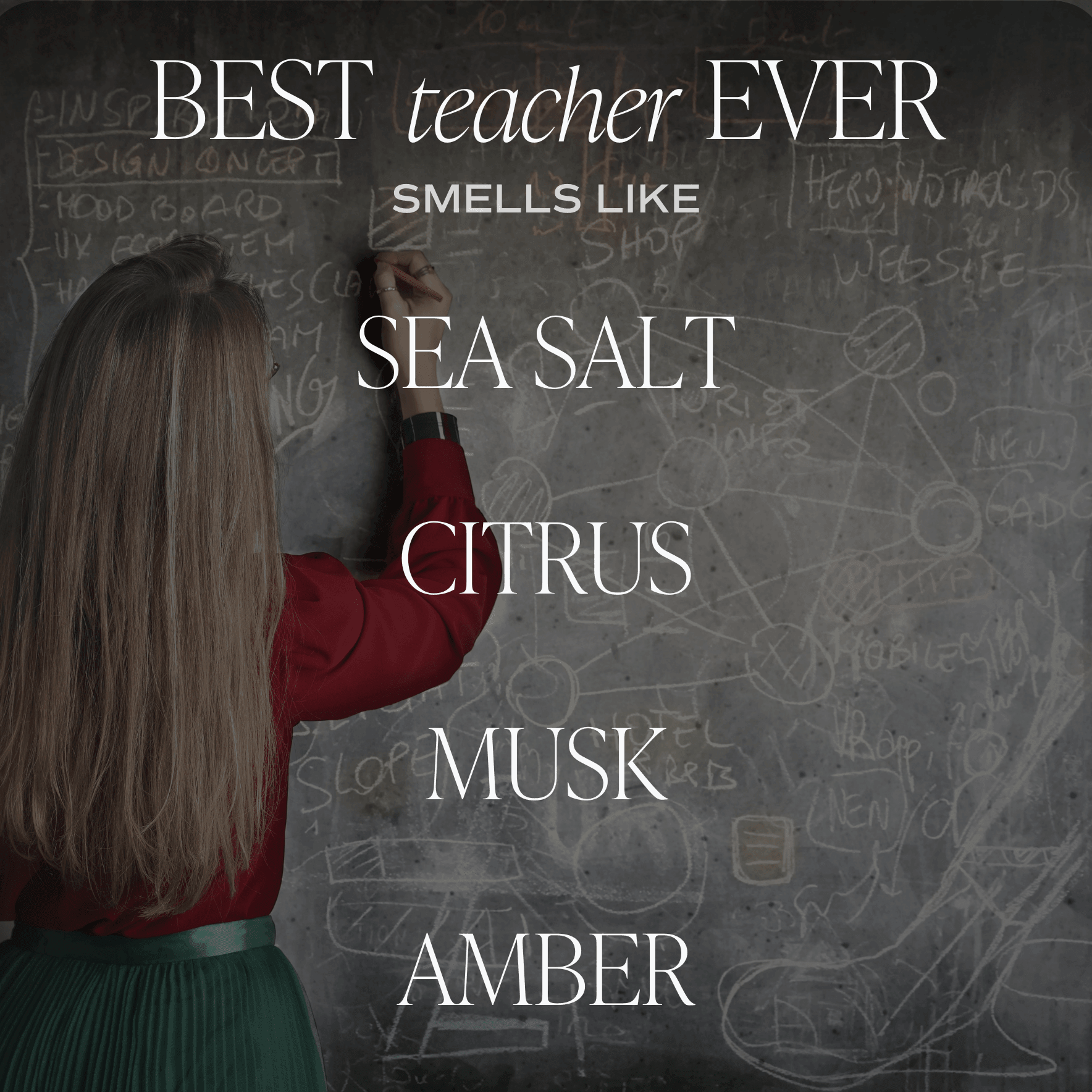 Best Teacher Ever Soy Candle - Clear Jar - 9 oz (Salt and Sea)