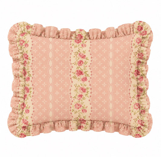 Little Mae & Co. Standard Ruffle Pillow Case Cover - Pink Rose