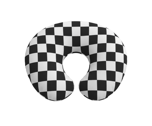 Race Black & White Checkered Nursing Pillow Cover in - photo