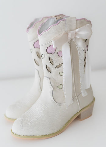 Women's Sweetheart Bow Cowgirl Boot- White (runs small, size up) in - Shoes photo
