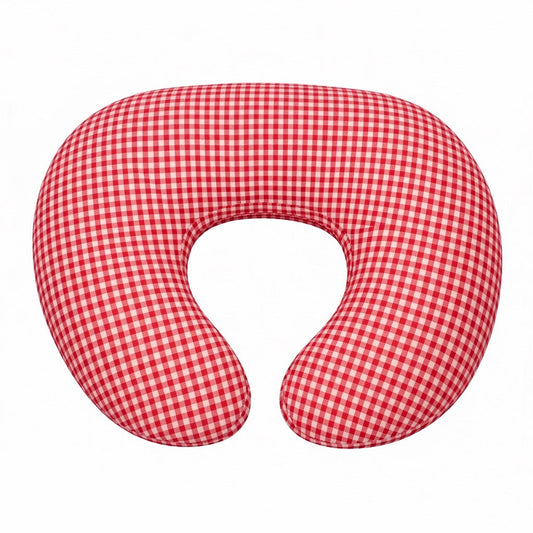 Red Gingham Ruffle Nursing Pillow Cover in Original Cover No Ruffle - photo