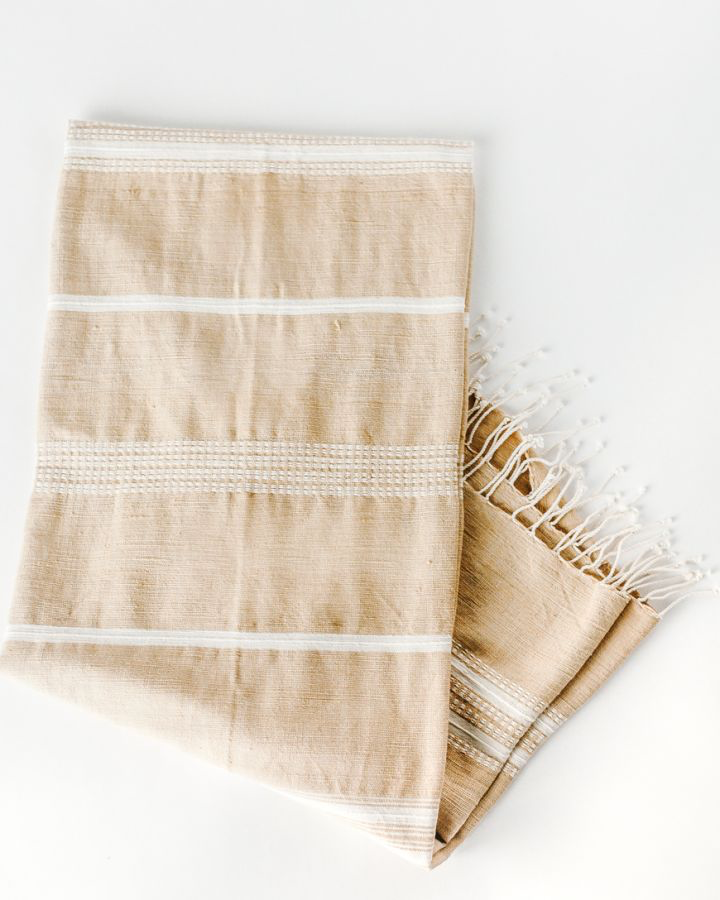 Aden Cotton Bath Towel in Beige with Natural - Bath Towels & Washcloths photo