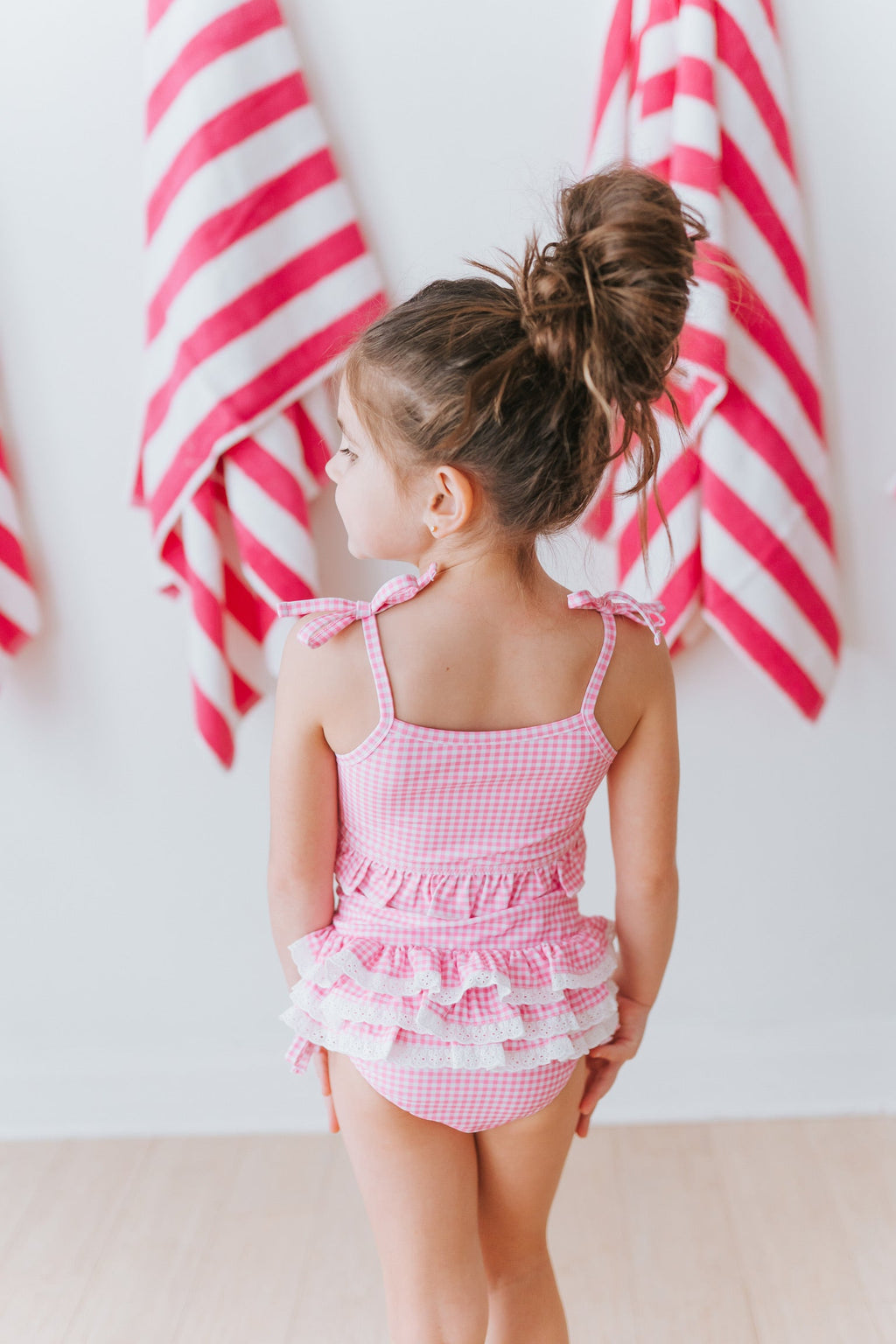 Paradise Pink Gingham High Waisted Bikini in - Swimwear photo
