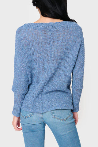 Slouchy Off Shoulder Open Stitch Sweater in - 25, LAYERS, 253 photo