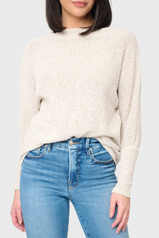 Slouchy Off Shoulder Open Stitch Sweater in Natural - 25, LAYERS, 253 photo