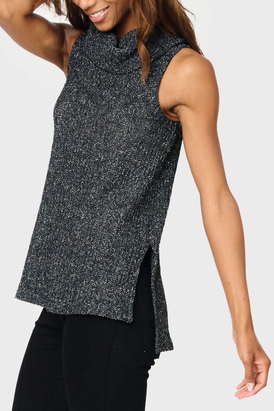 Roll Neck Sleeveless Crochet Vest in - 26, IMPORT LAYERS, 2690, SALE photo