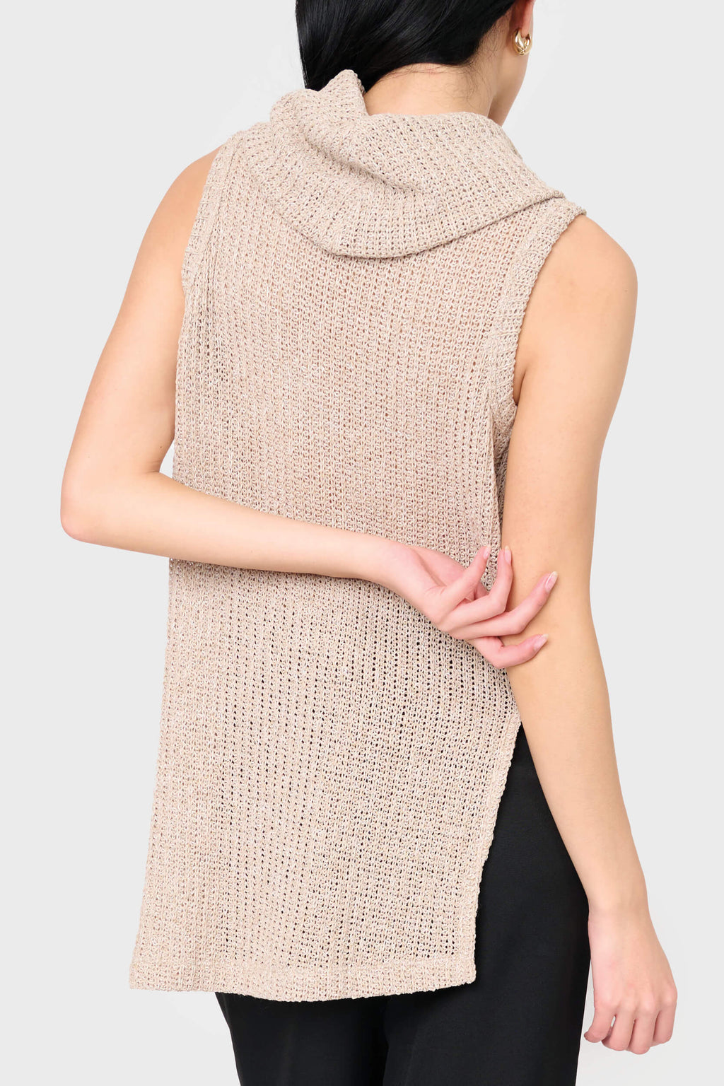Roll Neck Sleeveless Crochet Vest in - 26, IMPORT LAYERS, 2690, SALE photo
