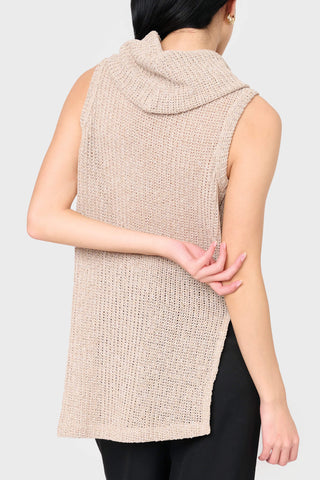 Roll Neck Sleeveless Crochet Vest in - 26, IMPORT LAYERS, 2690, SALE photo