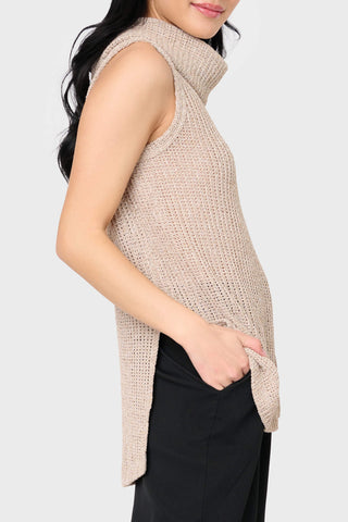 Roll Neck Sleeveless Crochet Vest in - 26, IMPORT LAYERS, 2690, SALE photo