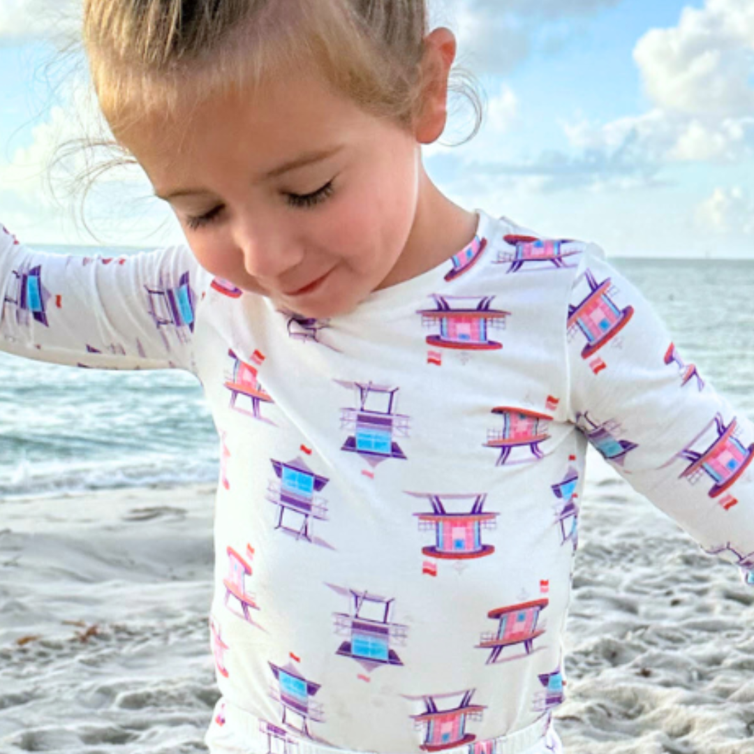 Miami Beach Watch Pink Two-Piece Set