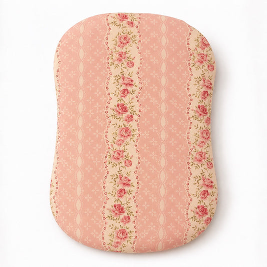 Little Mae & Co. Pink Rose Ruffle Baby Lounger Cover - No Ruffle