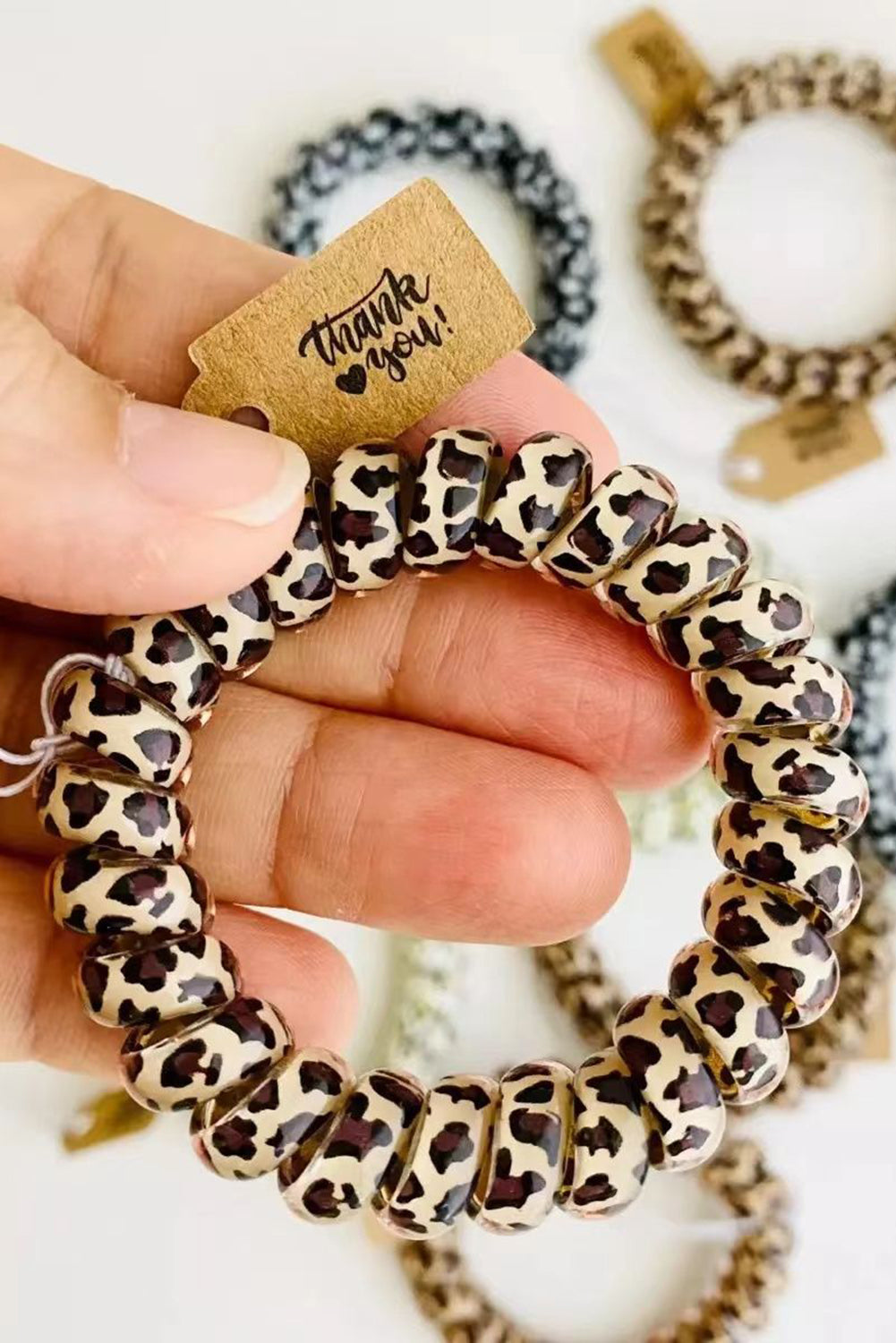 3PCS Leopard Printed Telephone Wire Hair Loop in - Accessories photo