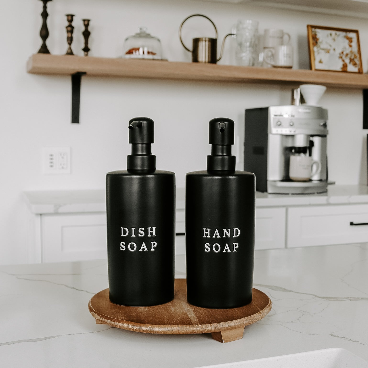15oz Black Stoneware Hand Soap Dispenser in - Dispensers photo
