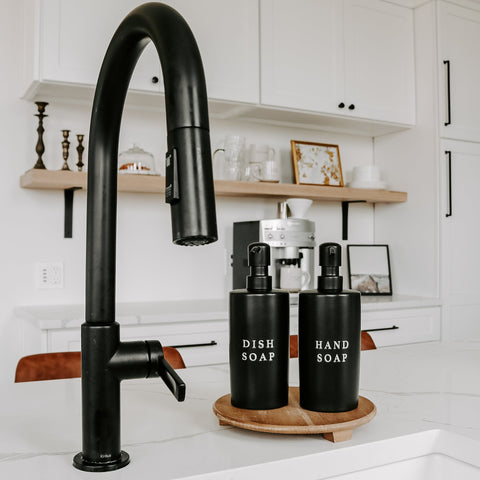 15oz Black Stoneware Hand Soap Dispenser in - Dispensers photo