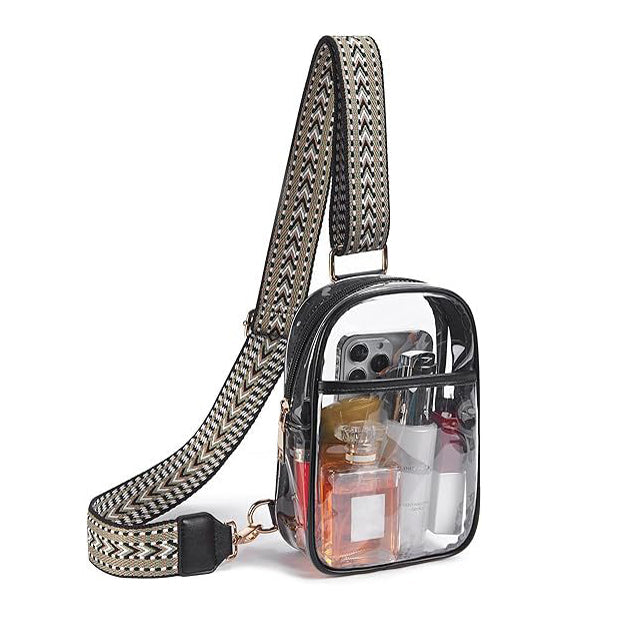 Noelle Clear Stadium Sling in Black - photo