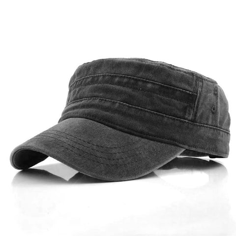 Distressed Cadet Caps in Black - photo