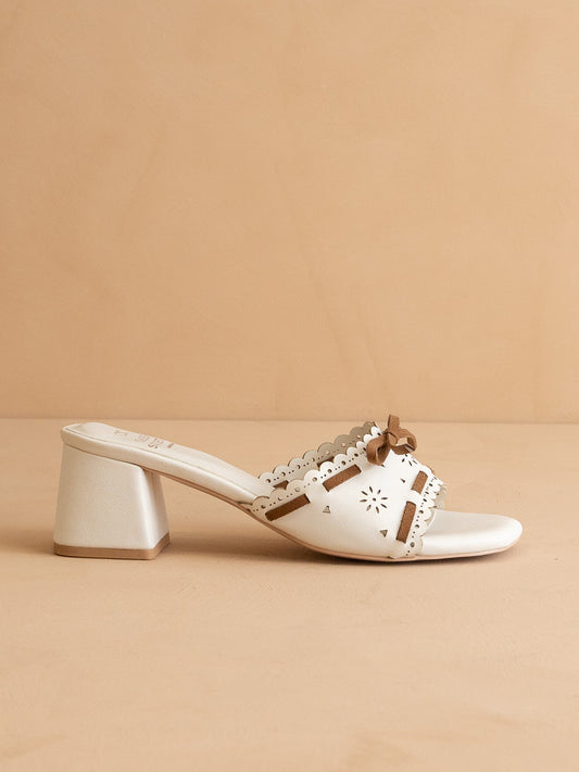 The Breda | White Sweet Low Block Heel Sandal in - HEELS photo