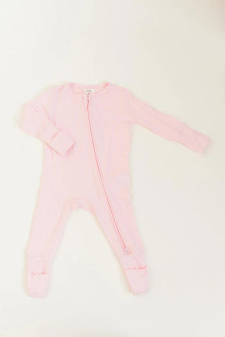 Bamboo Baby Clothes - Convertible Jumpsuit 0-3 Months - Baby Pink in - photo