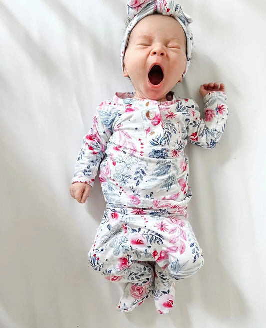 Newborn Outfit, Baby Outfit, Baby Girl Coming Home Outfit - Bloom in - Onesies photo