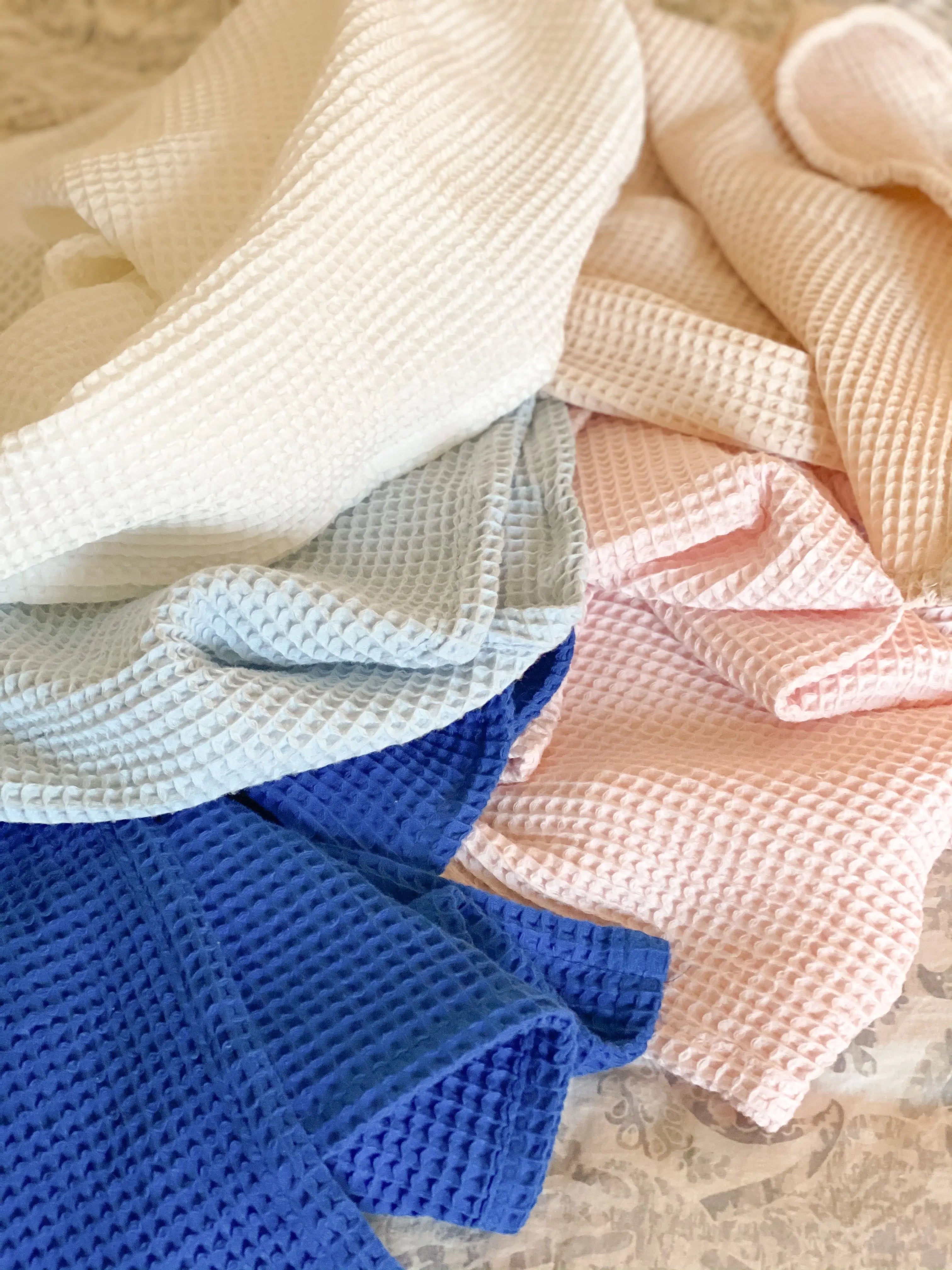 Waffle Blankets - Newborn, Baby, Toddler - 100% Cotton in - Swaddle Blankets & Hat / Headband Sets photo