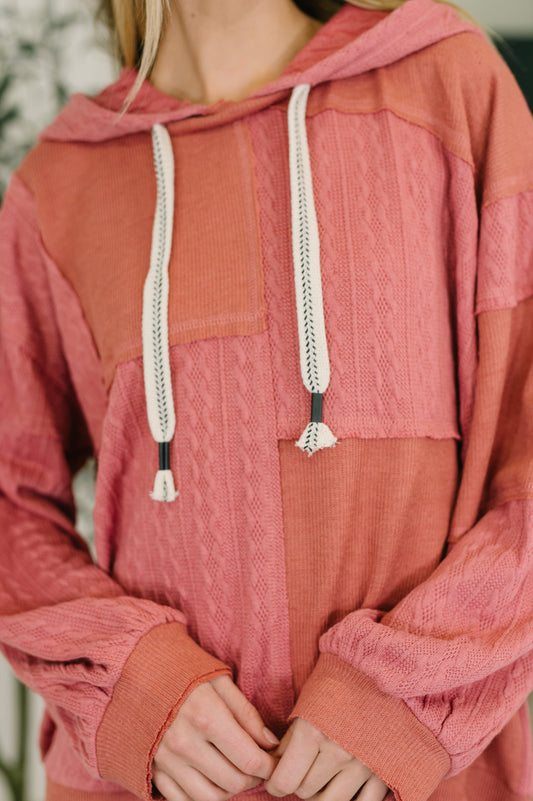 Balloon Sleeve Cut Sew Sweater Knit Top in Mauve in - Womens photo