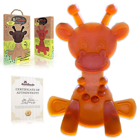The Little Bamber - Natural Rubber & Baltic Amber Teething Toy in - Baby Teething Toy photo