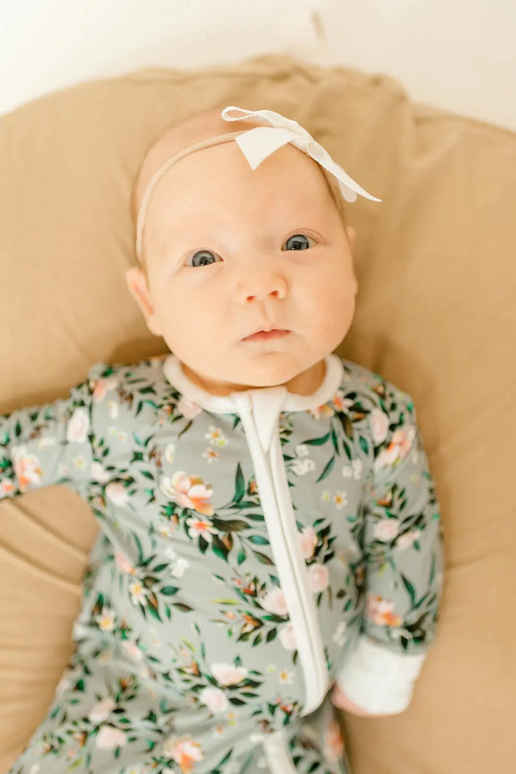 Bamboo Baby Clothes - Convertible Jumpsuit 0-3 Months - Botanical in - photo