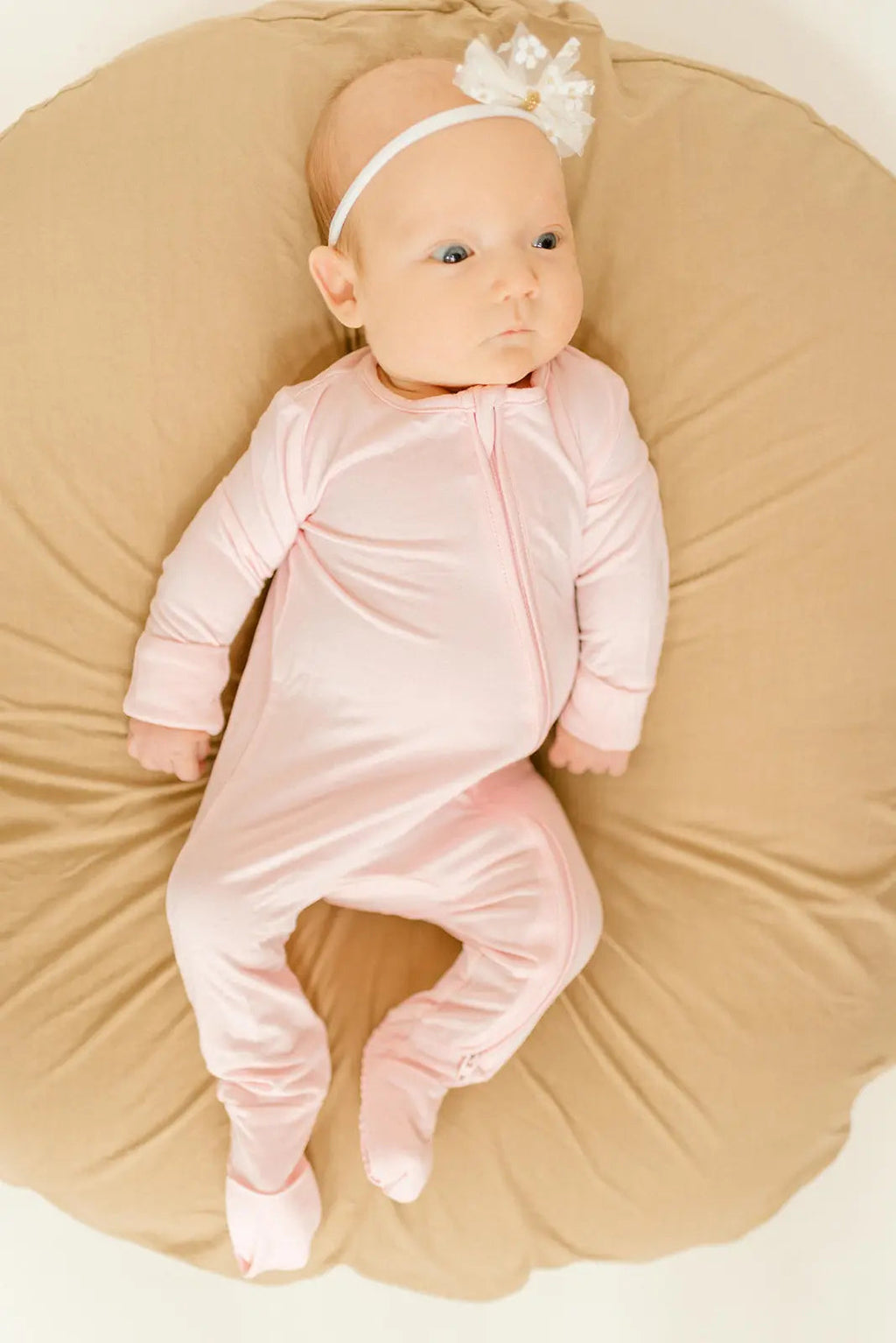 Bamboo Baby Clothes - Convertible Jumpsuit 0-3 Months - Baby Pink in - photo