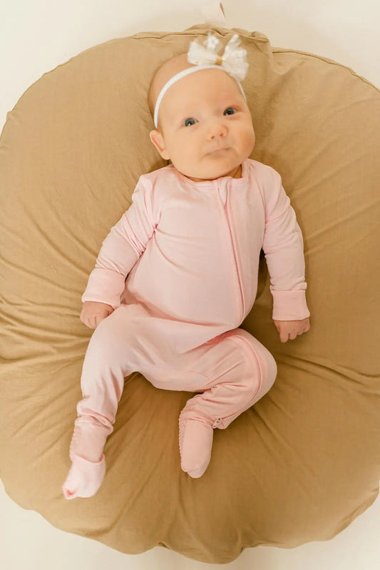 Bamboo Baby Clothes - Convertible Jumpsuit 0-3 Months - Baby Pink in - photo