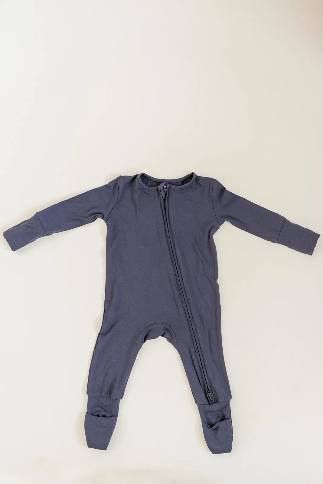 Bamboo Baby Clothes - Convertible Jumpsuit 0-3 Months - Navy Blue in - photo