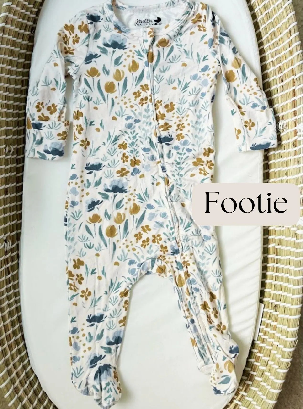 Bamboo Baby Clothes, Baby Bamboo Pajamas, Baby Shorts - Newborn to 24 months in Footie - photo