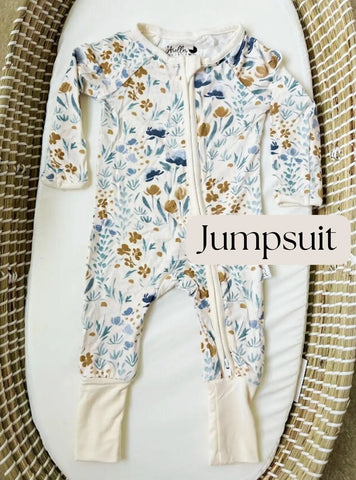 Bamboo Baby Clothes, Baby Bamboo Pajamas, Baby Shorts - Newborn to 24 months in Jumpsuit - photo