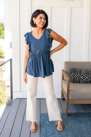 Before Now Ruffled Babydoll Top in - Tops photo