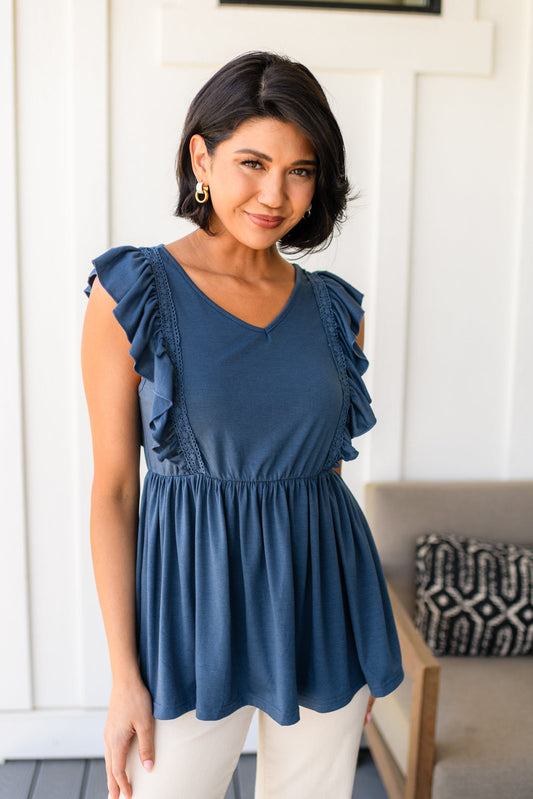 Before Now Ruffled Babydoll Top in - Tops photo