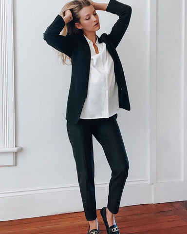 Slim Leg Maternity Work Pants in Black in - Pants photo