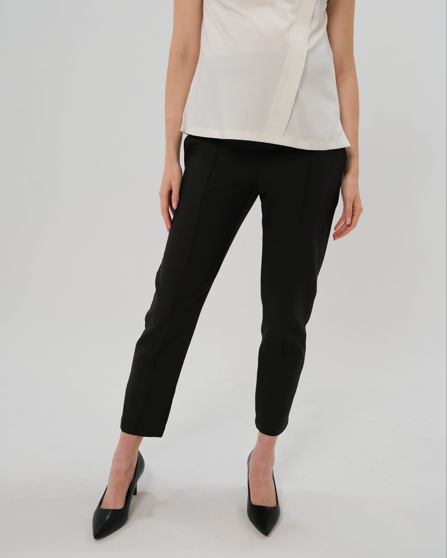 Slim Leg Maternity Work Pants in Black in - Pants photo